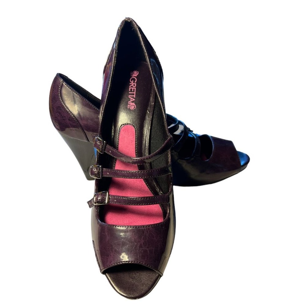 Gretta Plum Color Peep Toe Womens Shoes Grateful Womens Size 9